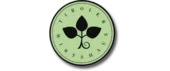 Green round logo with plant leaf and text Tiroler Wirthus